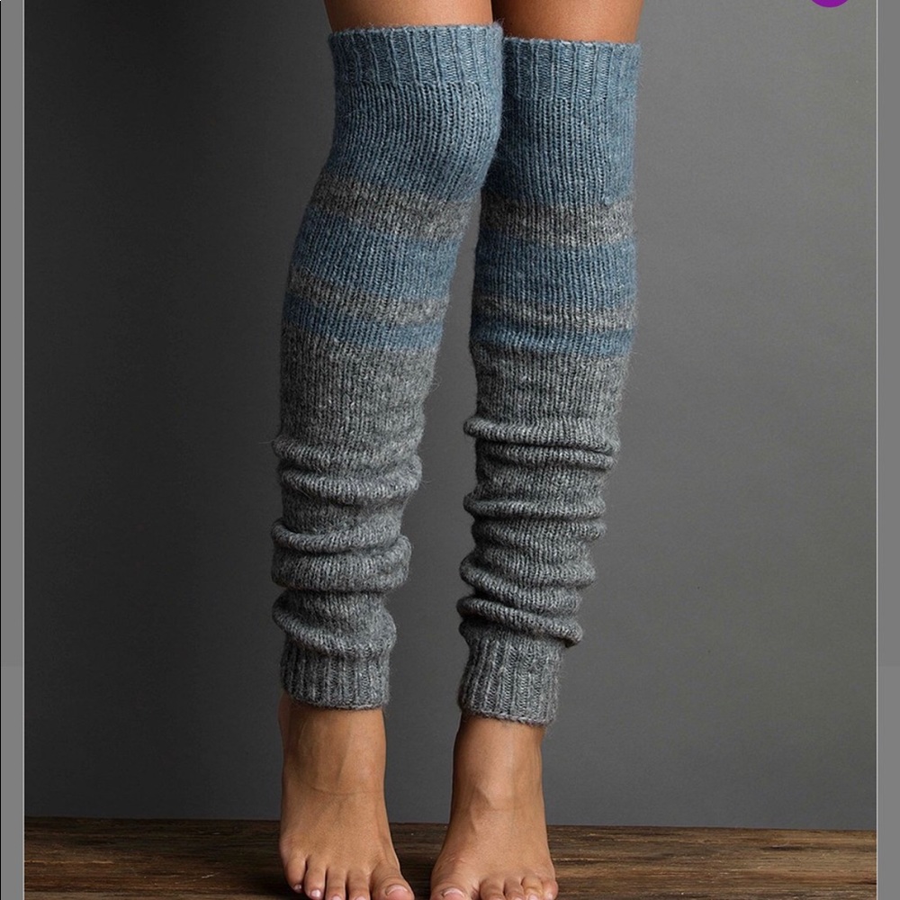 New! Smoke & blue leg warmers one size